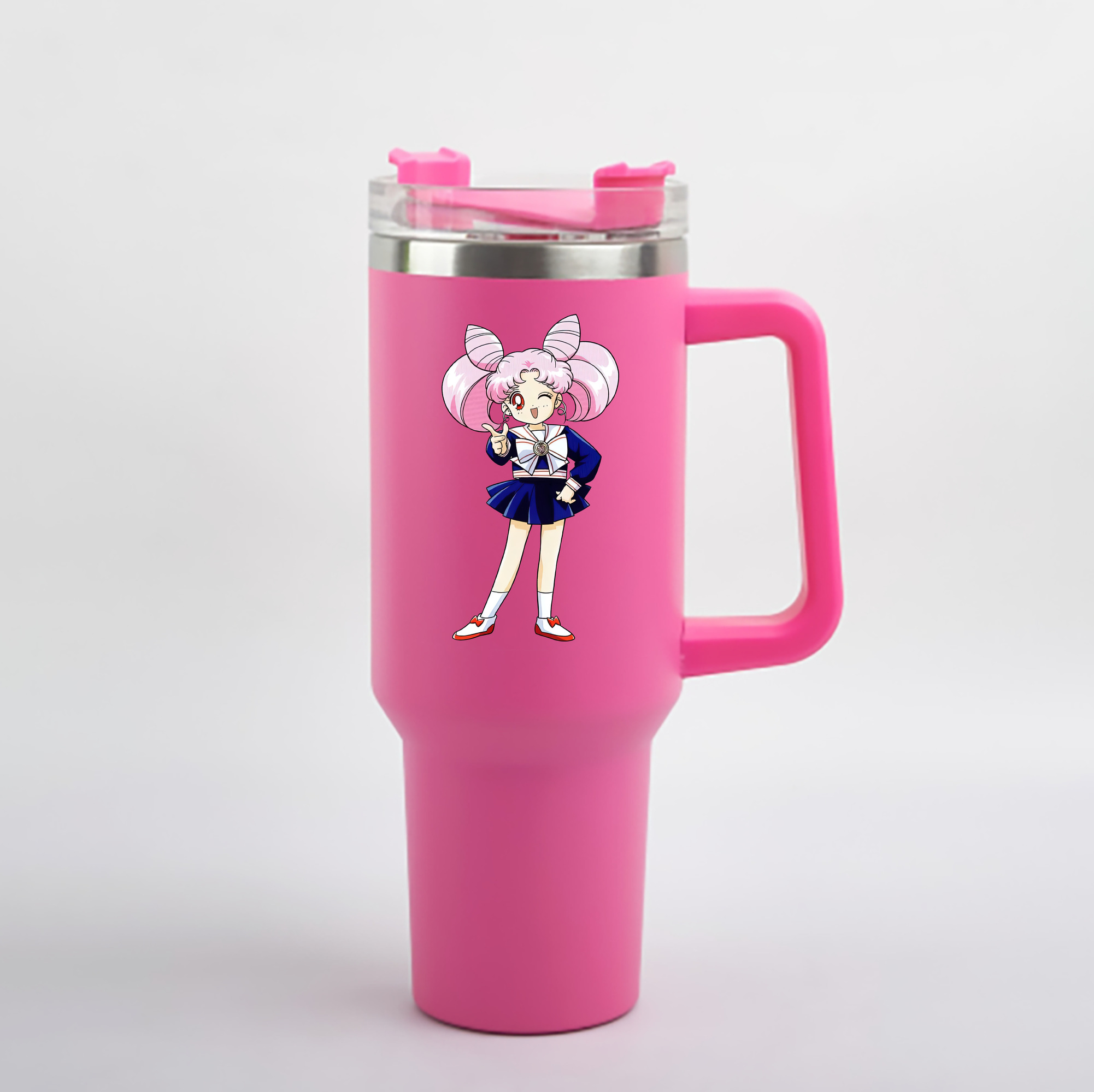 （画像用） 美少女戦士セーラームーン ちびうさ Sailor Moon Chibiusa Tsukino Usagi Small Lady Serenity 1200mL車用タンブラー - クリスタルステッカー（プラスチックストロー付き）